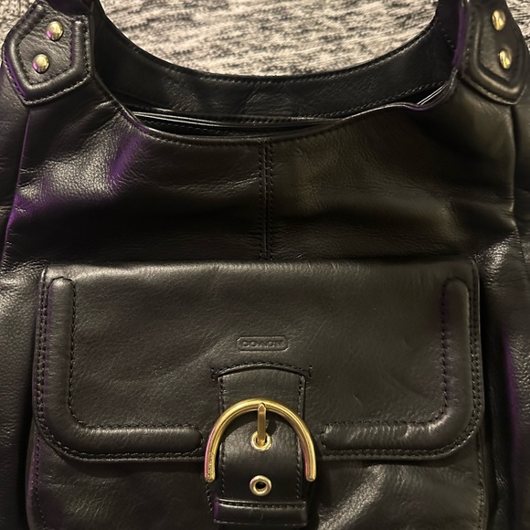 Black Leather Shoulder Bag - Picture 3 of 11